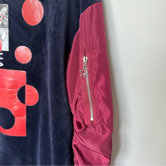 Cache Cache Mixed Media Velour Bulldog Long Sleeve Sweater - Picture 8 of 8